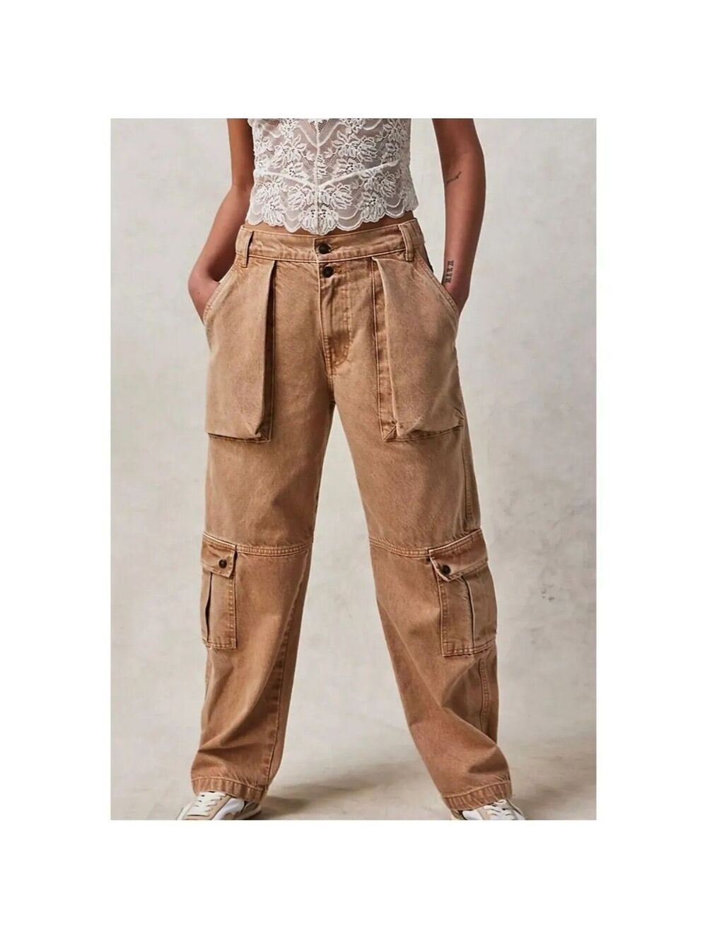 73.We The Free Marx Slouchy Cargo Jeans Sz.27 $168 Retail ( *Flaw*)